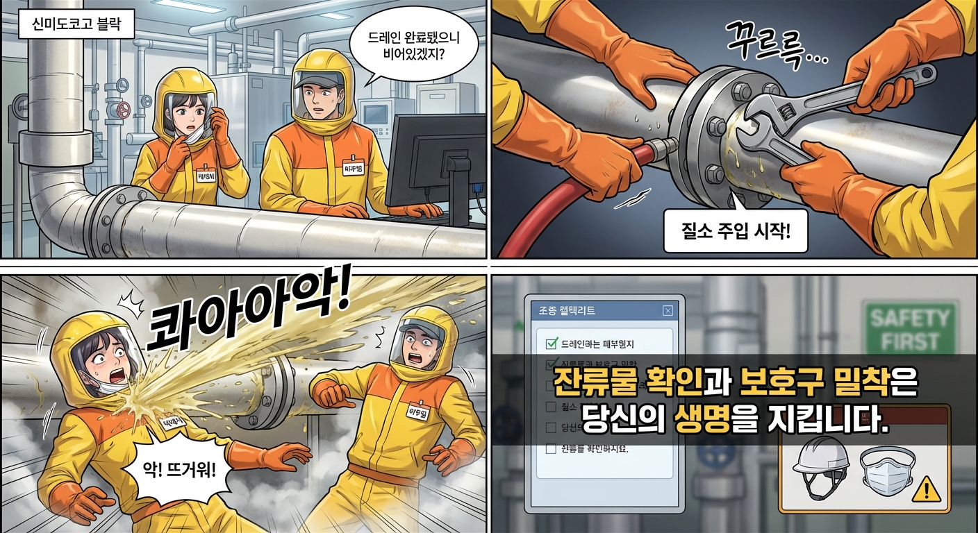 AI 생성 4컷 안전만화 예시