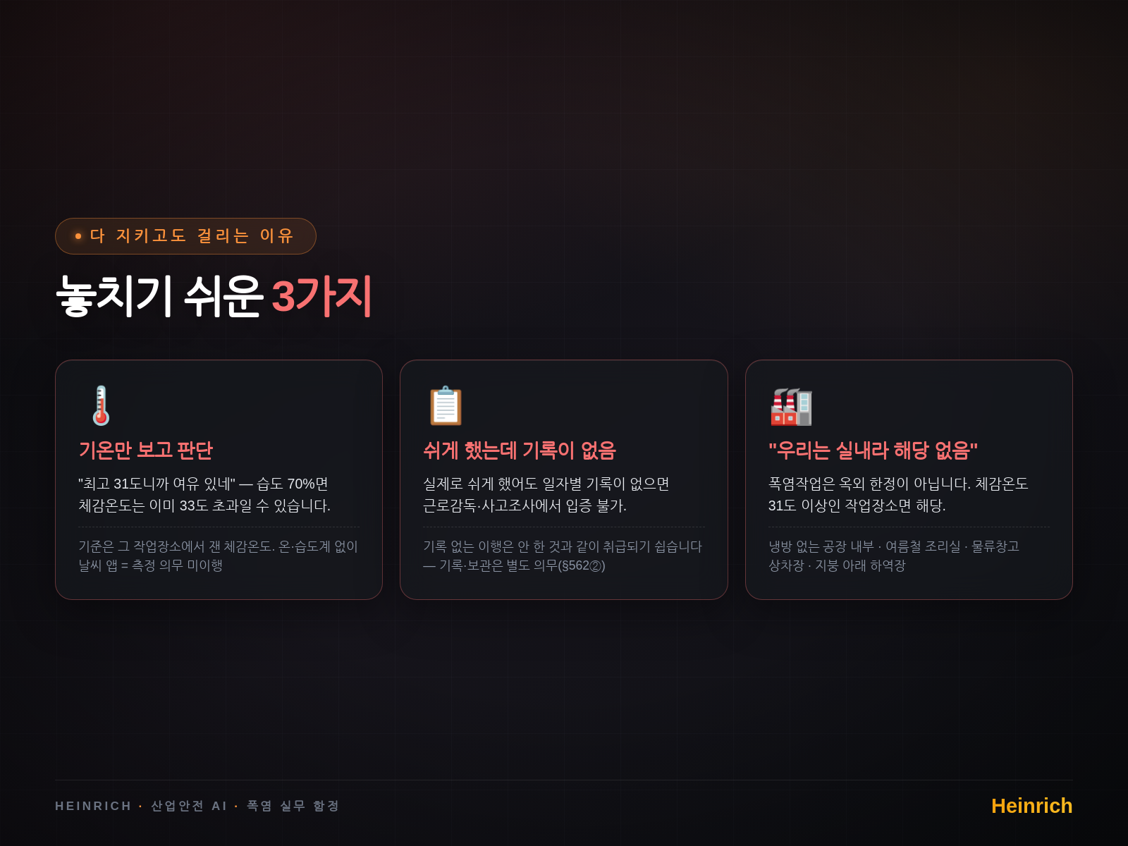 기온만 봄 · 기록 없음 · 실내 예외 착각 — 다 지키고도 걸리는 3가지