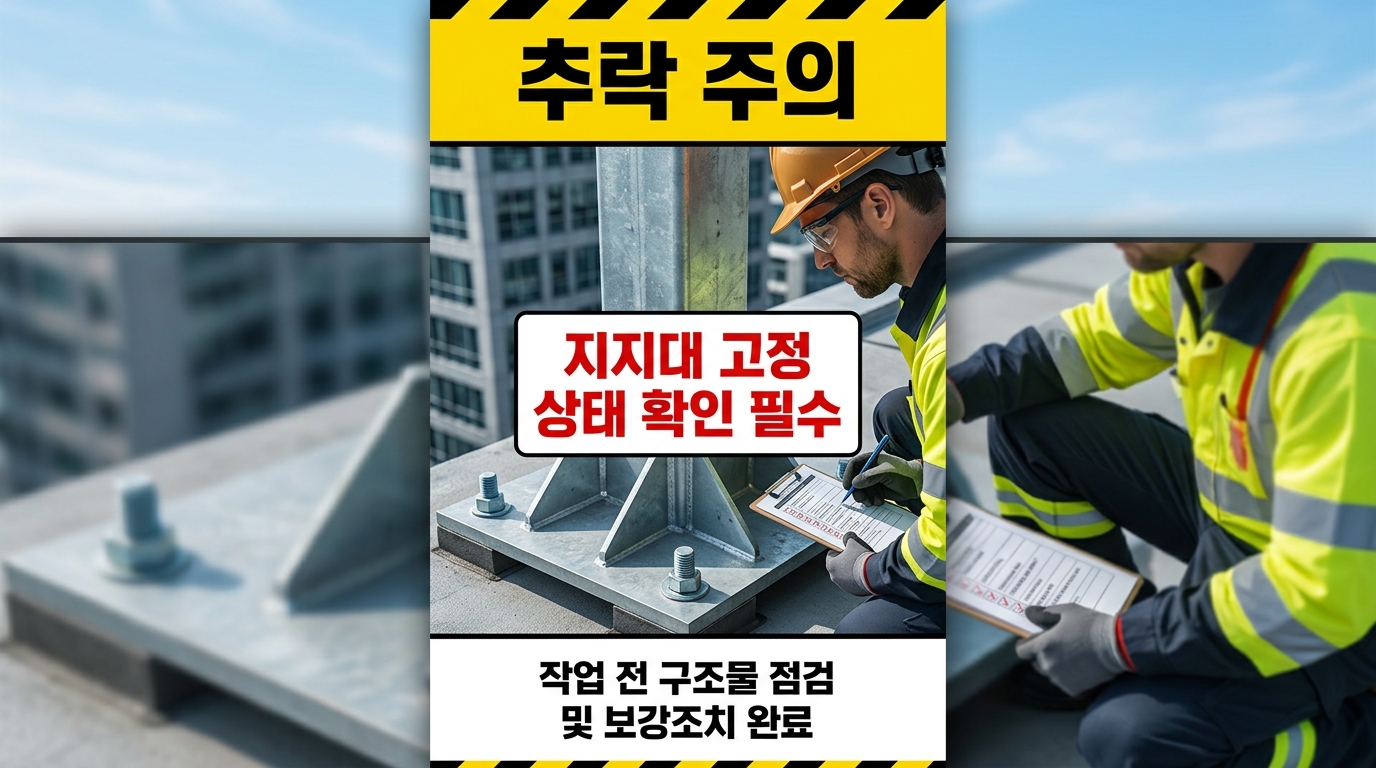 실제 생성된 안전 포스터 — 옥상 작업 추락 시나리오